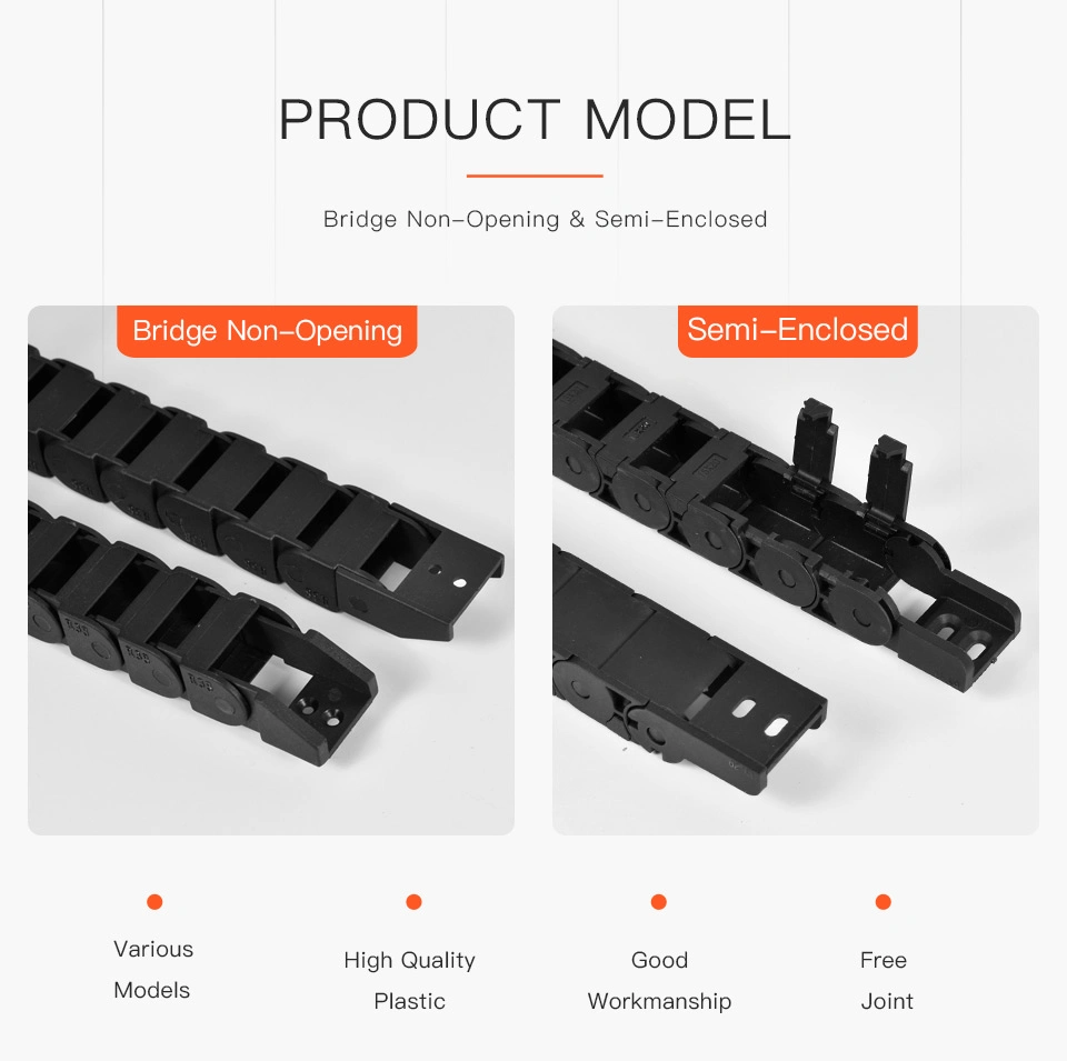 Startnow 7X7 Plastic Cable Drag Chains Wire Carrier with End Connectors Bridge Towline Transmission Drag Chain